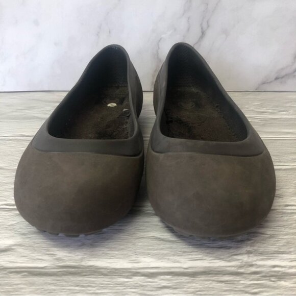 Crocs Mammoth Flats Womens Brown Ballet Fur Lined Shoes Size 8 - Picture 2 of 11